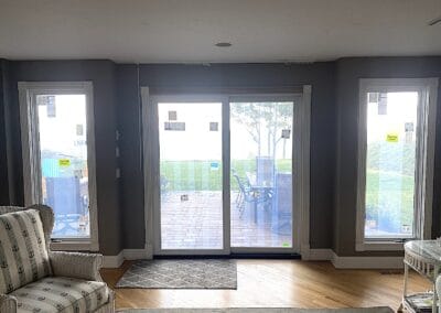 living room wood flooring, sliding doors