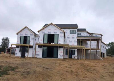 custom home construction gray roof